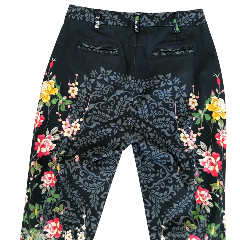 Johnny Was Pete&Greta Artsy Floral Print Cotton Trouser Jean Sz 8 Pant/S jacket - Picture 16 of 16